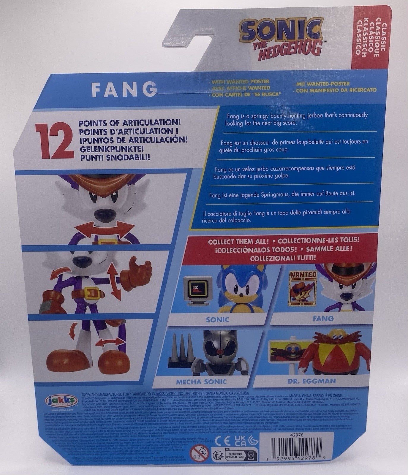 Lot Of 3 Sonic The Headhog Jakks Pacific Figures: Sonic, Dr.Eggman, Fang