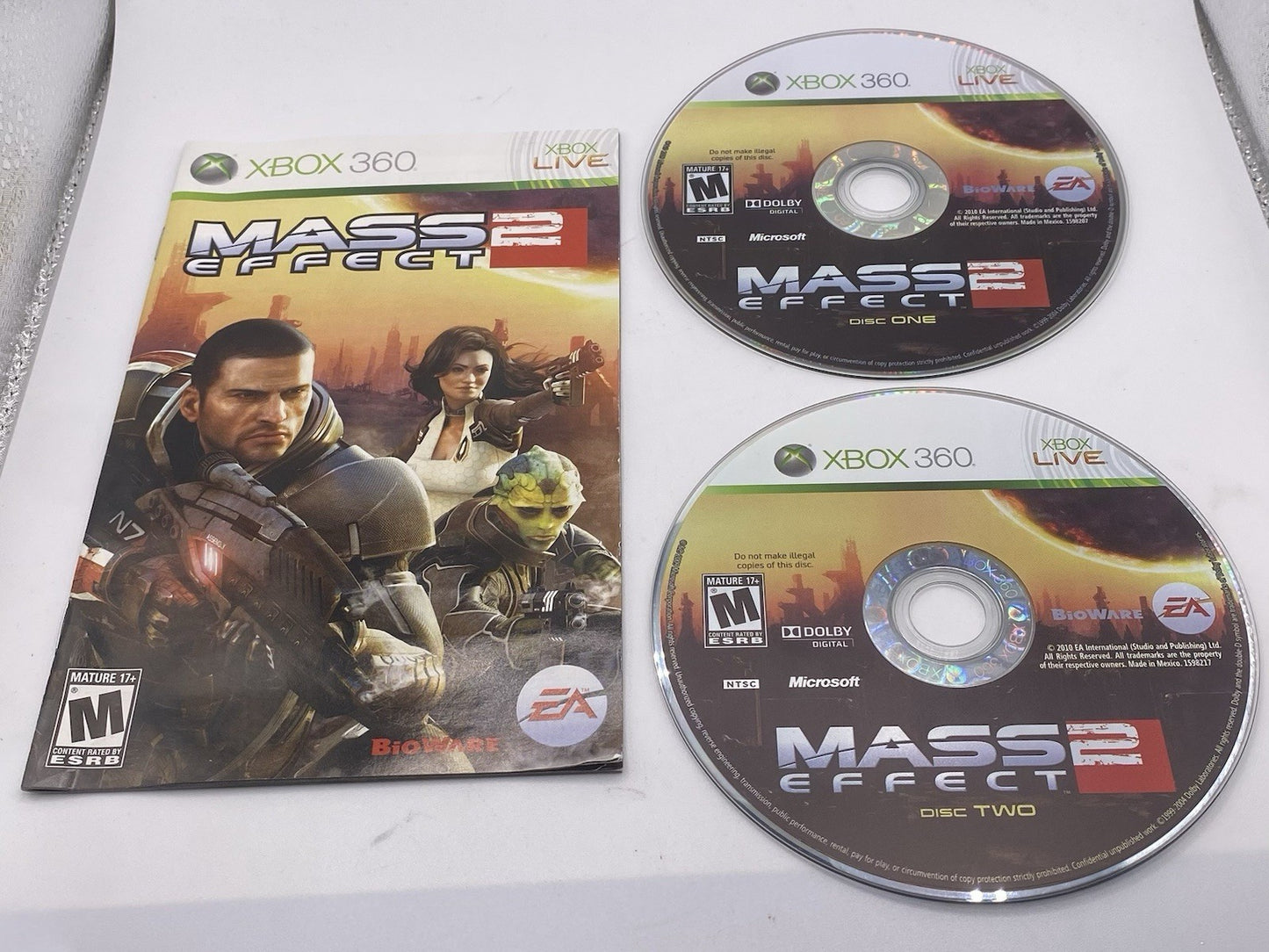 BUNDLE PACK OF 2 Xbox 360 MASS EFFECT 1&2 (TESTED!)