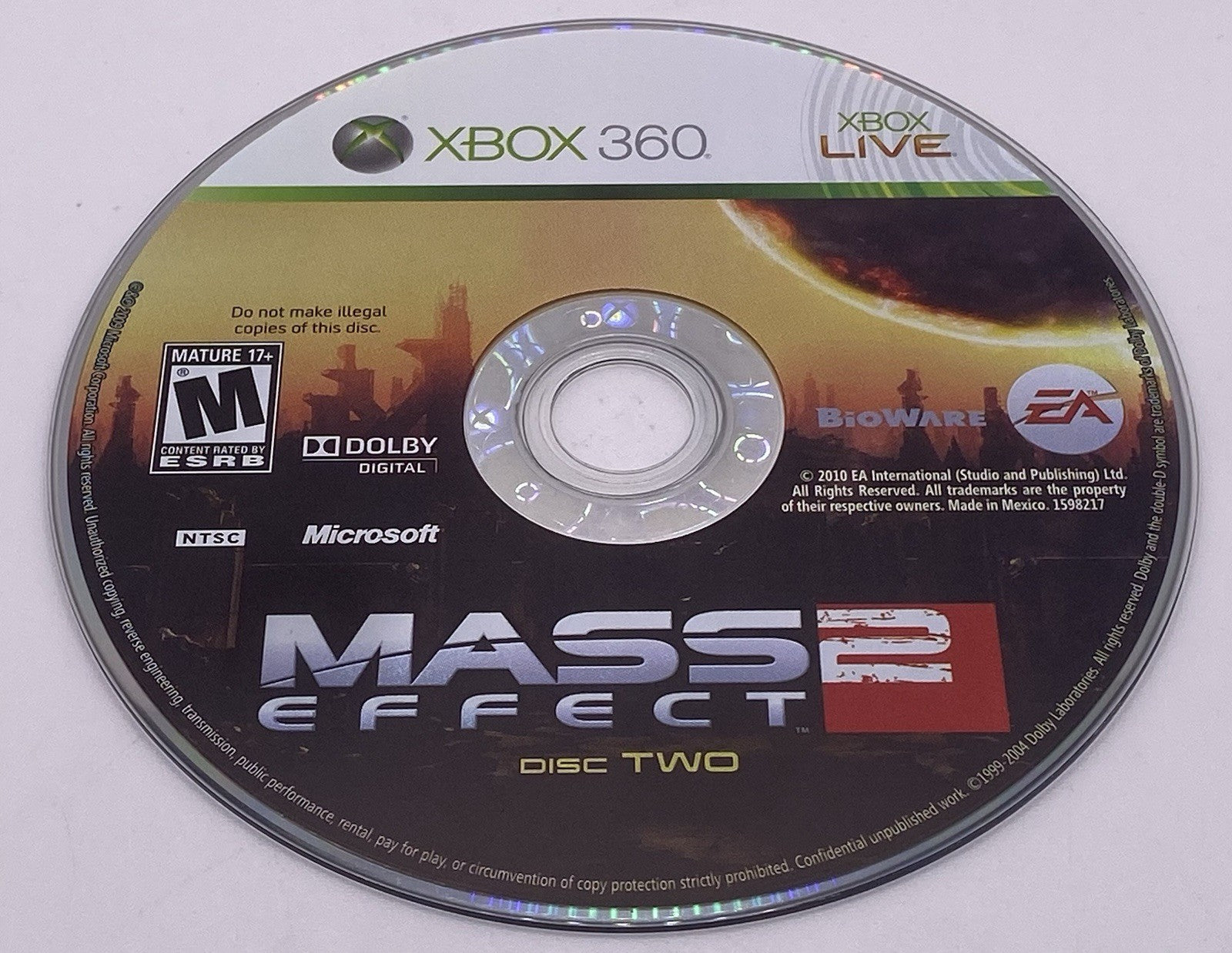BUNDLE PACK OF 2 Xbox 360 MASS EFFECT 1&2 (TESTED!)