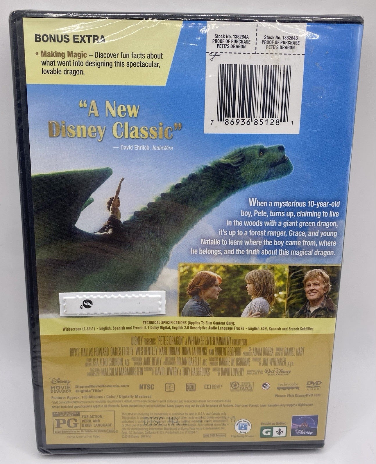 Pete's Dragon (DVD, 2016) Brand New Sealed !
