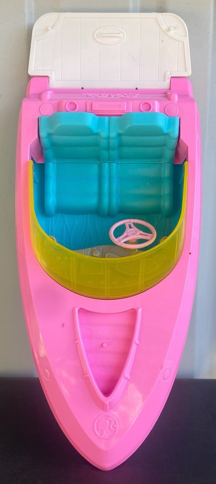 Barbie Doll Speedboat Only Playset Boat Beach Lake Swim Boat Floats Mattel 14.5"