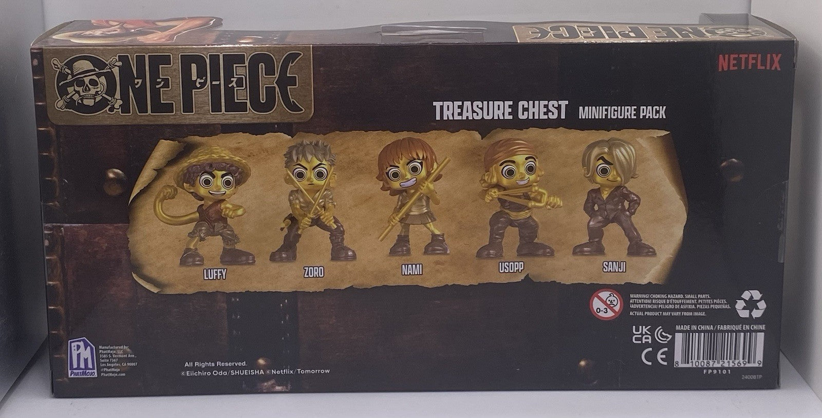 PhatMojo One Piece Treasure Chest Series 1 Gold Mini 2" Figures 5-Pk Netflix New