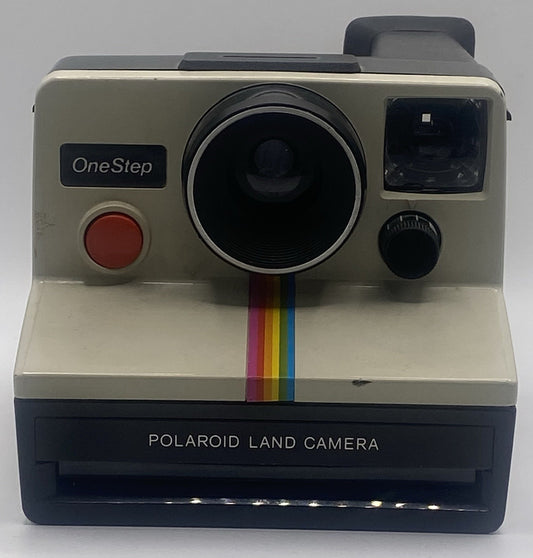 Vintage 1970s Original Polaroid SX-70 OneStep White Rainbow Stripe  (UNTESTED)