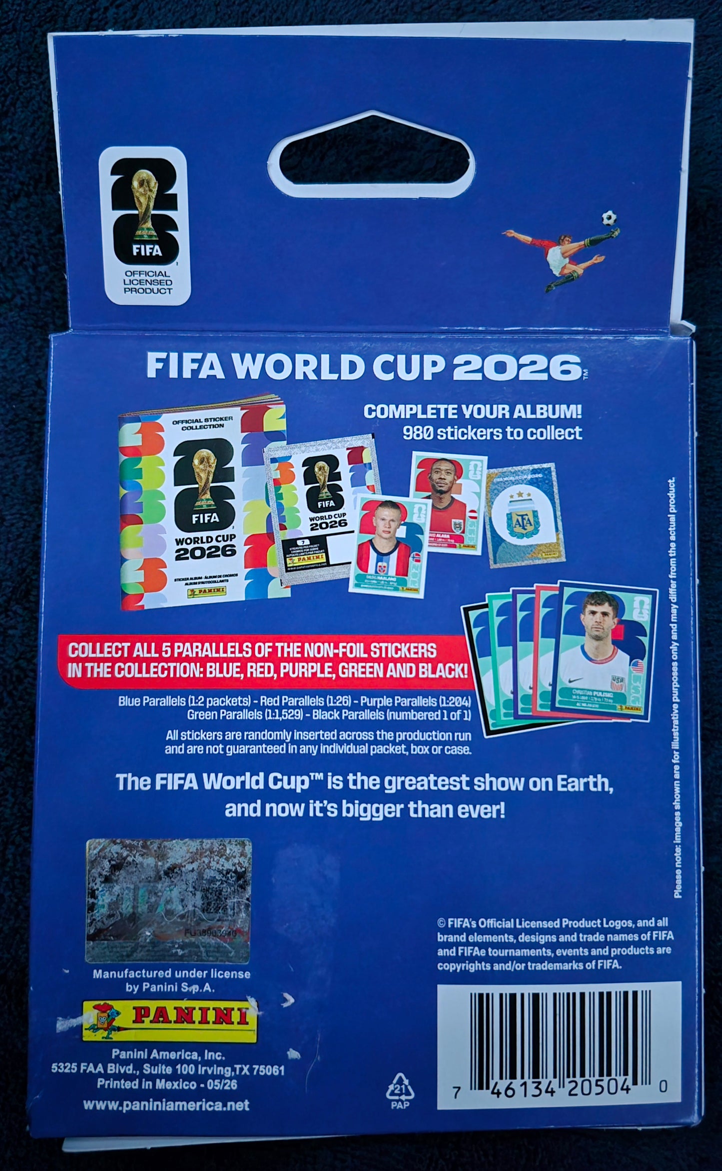 2026 Panini FIFA World Cup Soccer Sticker Collection Eco Hanger Pack Box 5 Packs