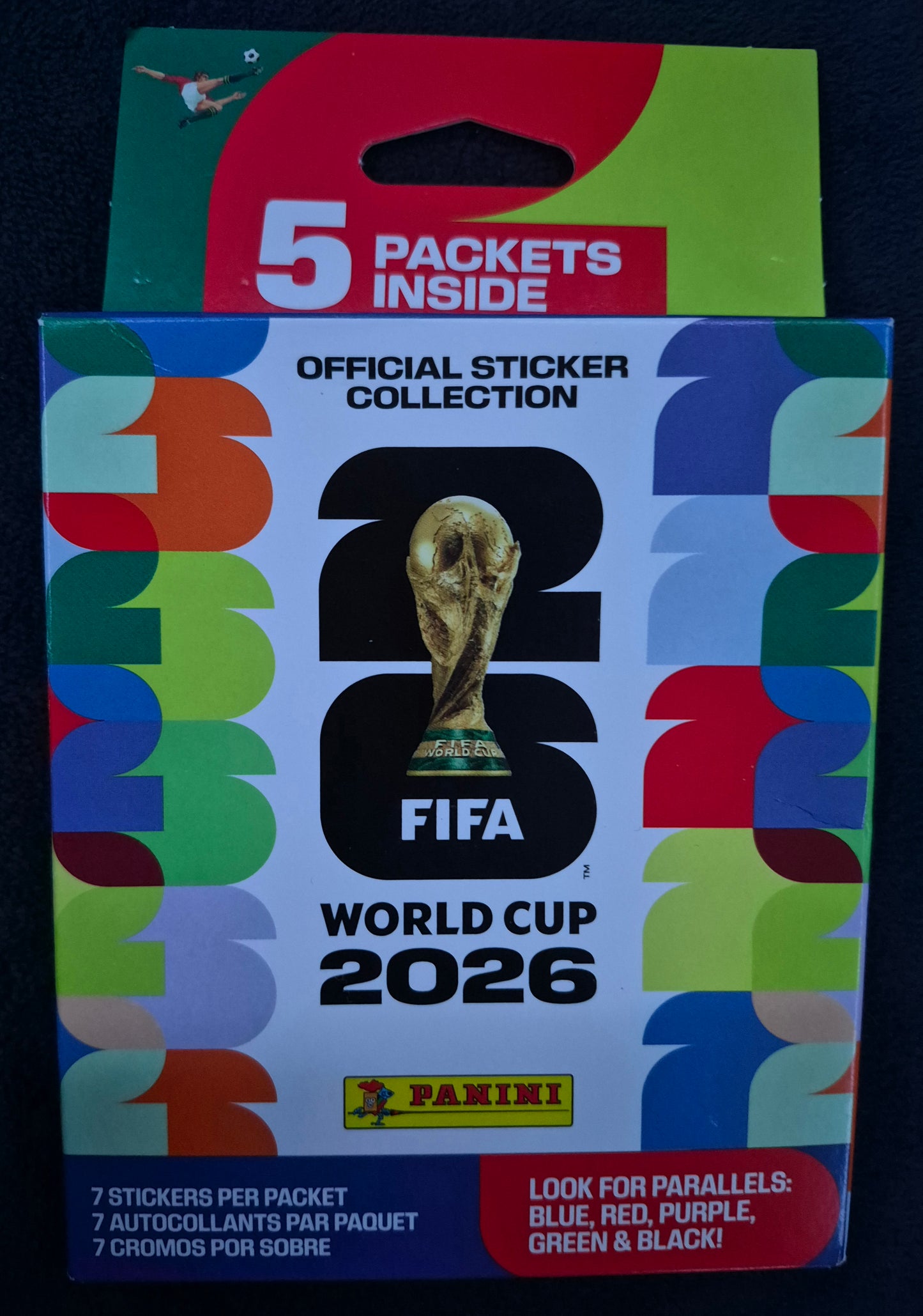 2026 Panini FIFA World Cup Soccer Sticker Collection Eco Hanger Pack Box 5 Packs