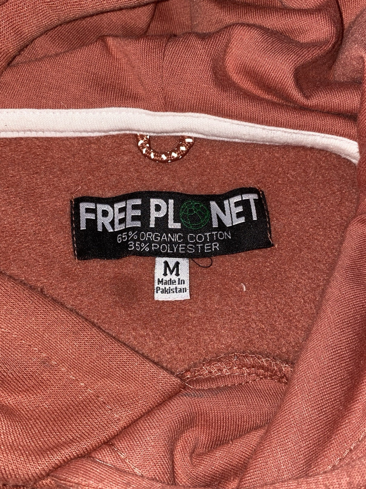 Free Planet Men's Hoodie Salmon Color Size: Medium 