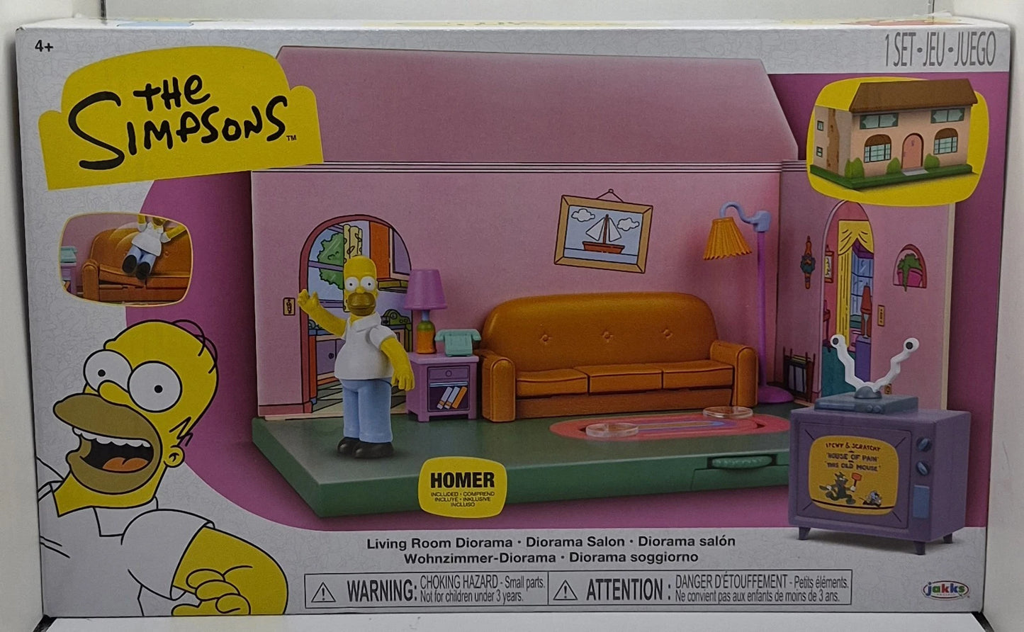 Jakks Pacific •The Simpsons• Living Room Diorama with Homer 2.5" Figure New 2024