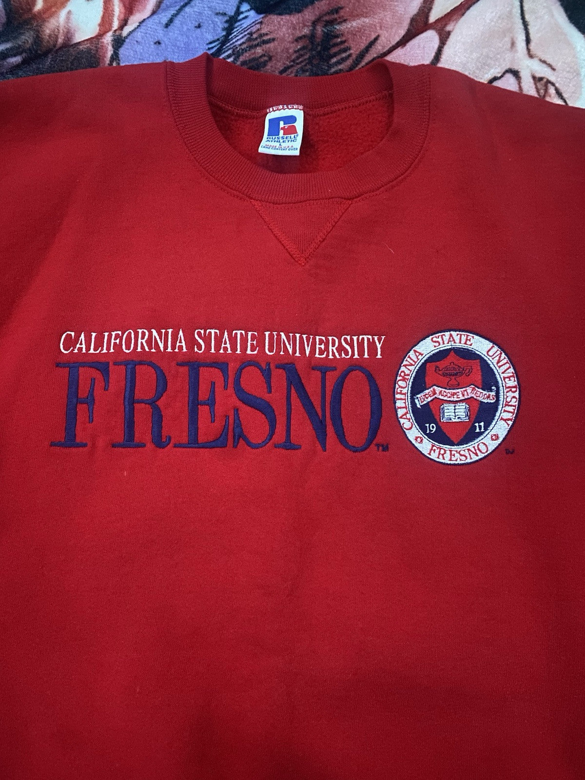 California state university of Fresno Red sweatshirt size: LARGE RussleAthletic