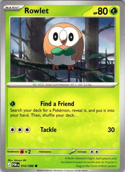 Rowlet Common ME03: Perfect Order 010/088 NM