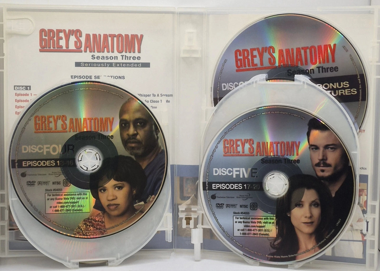 Grey's Anatomy: Season Three (Seriously Extended) (DVD, 2006)(TESTED WORKS)