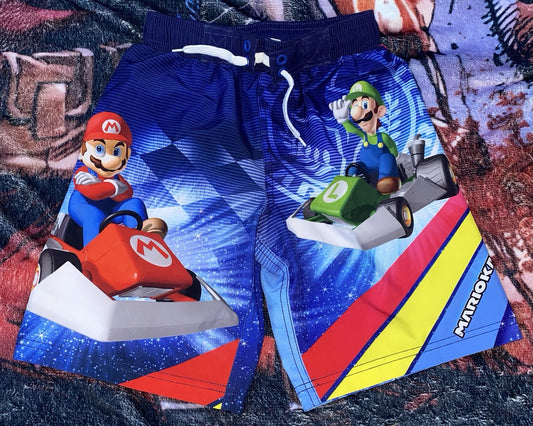 Nintendo Super Mario Brother MarioKart Swimming Shorts Boys, Size Medium(8)