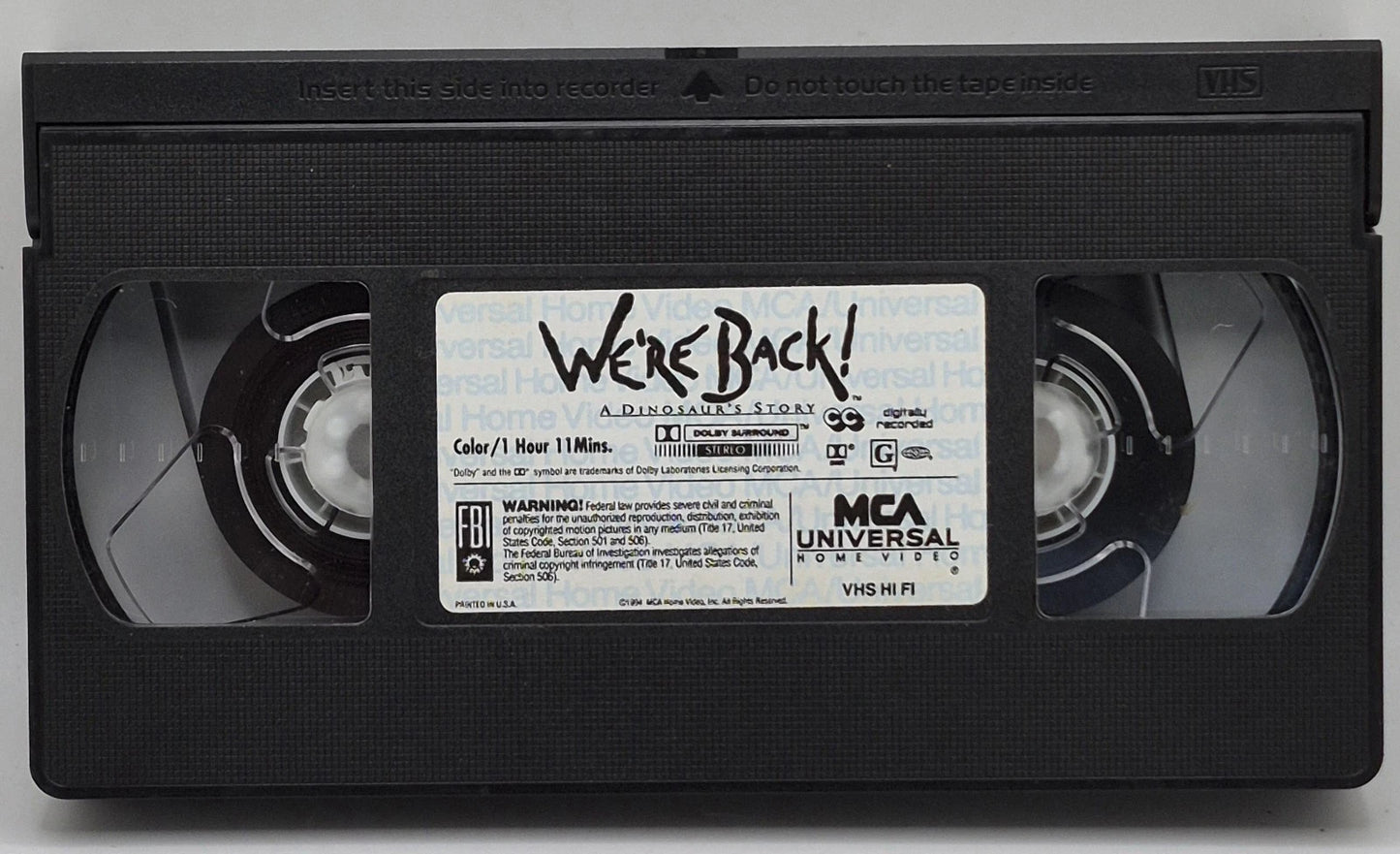Were Back A Dinosaurs Story (VHS, 1994, Clamshell)(TESTED WORKS)