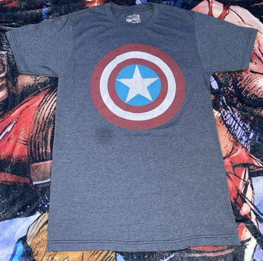Marvel Captain America Small T-shirt Navy Blue Star Shield Logo