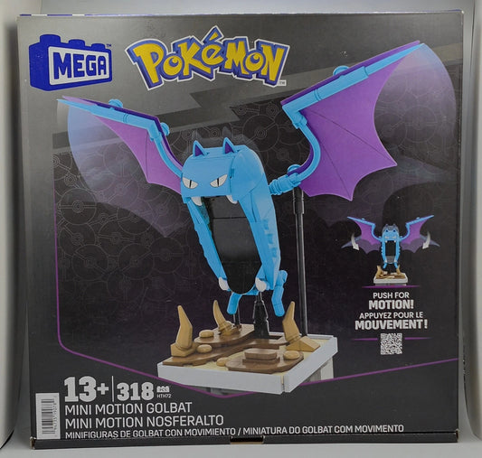 Mega Pokémon Building Toys Set Mini Motion Golbat with 313 Pieces, Wing Flapping