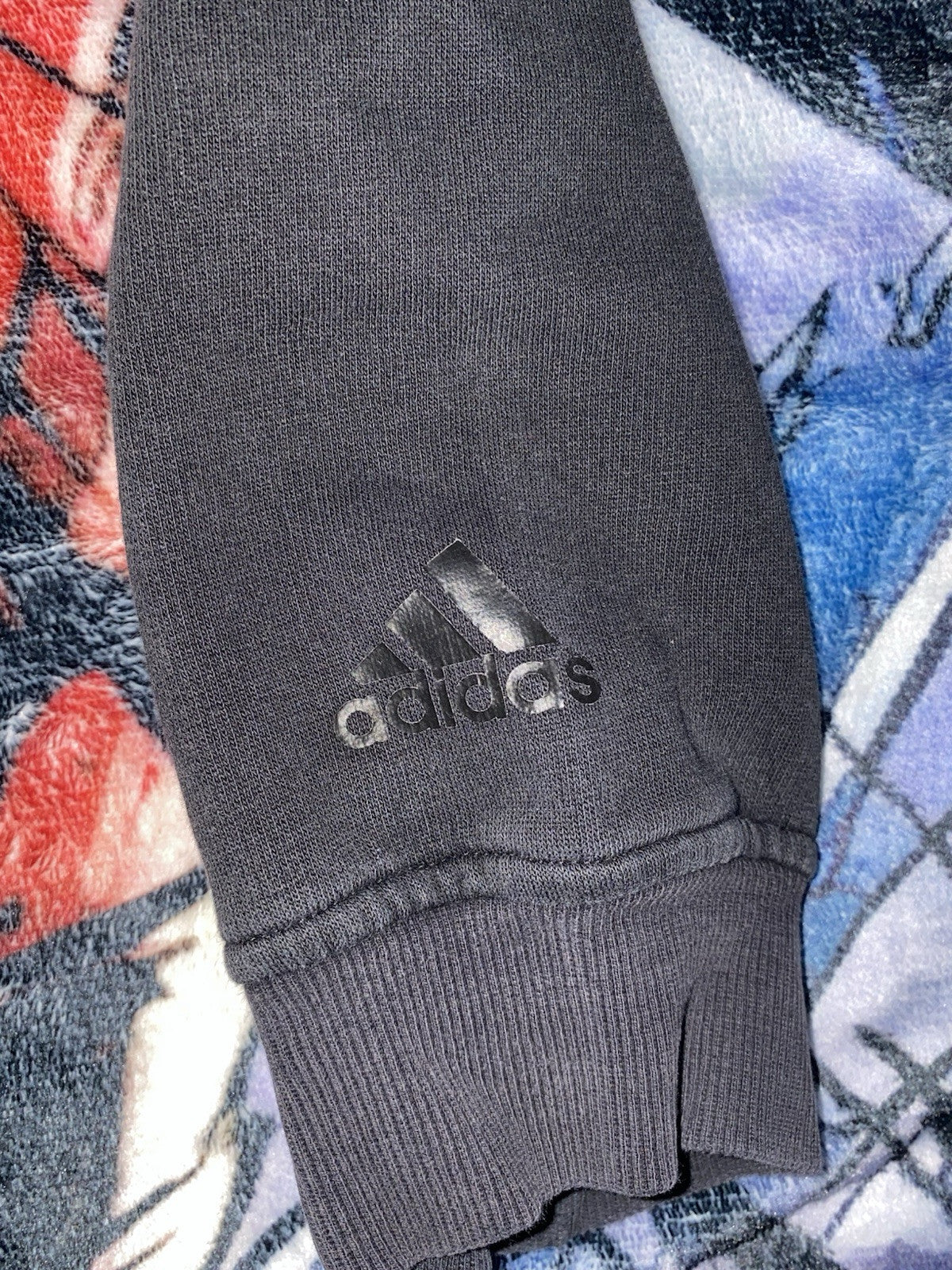 Adidas Sweatshirt Adult Black Three Stripe Pullover Hoodie Athletic Size: XL