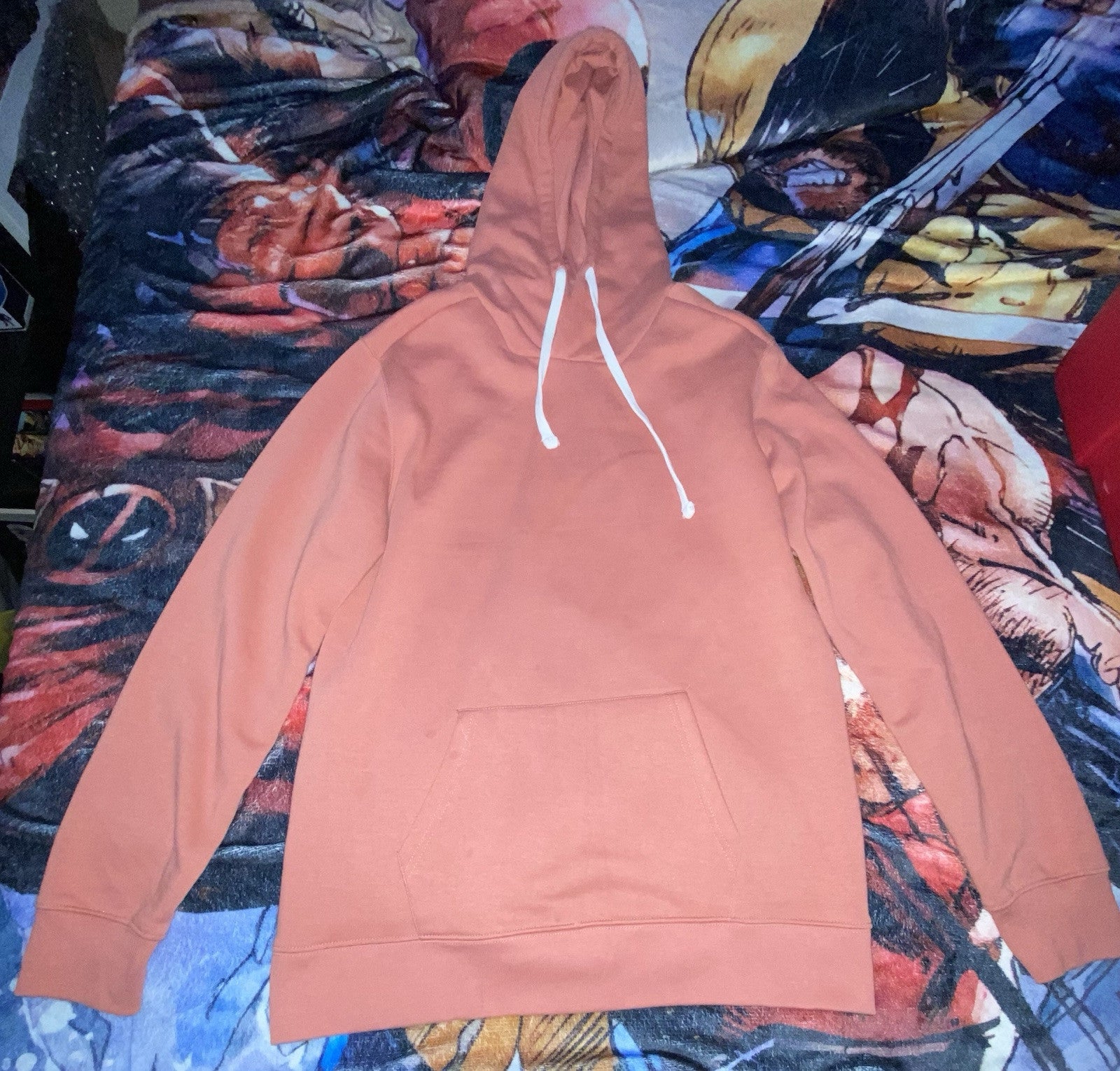 Free Planet Men's Hoodie Salmon Color Size: Medium 