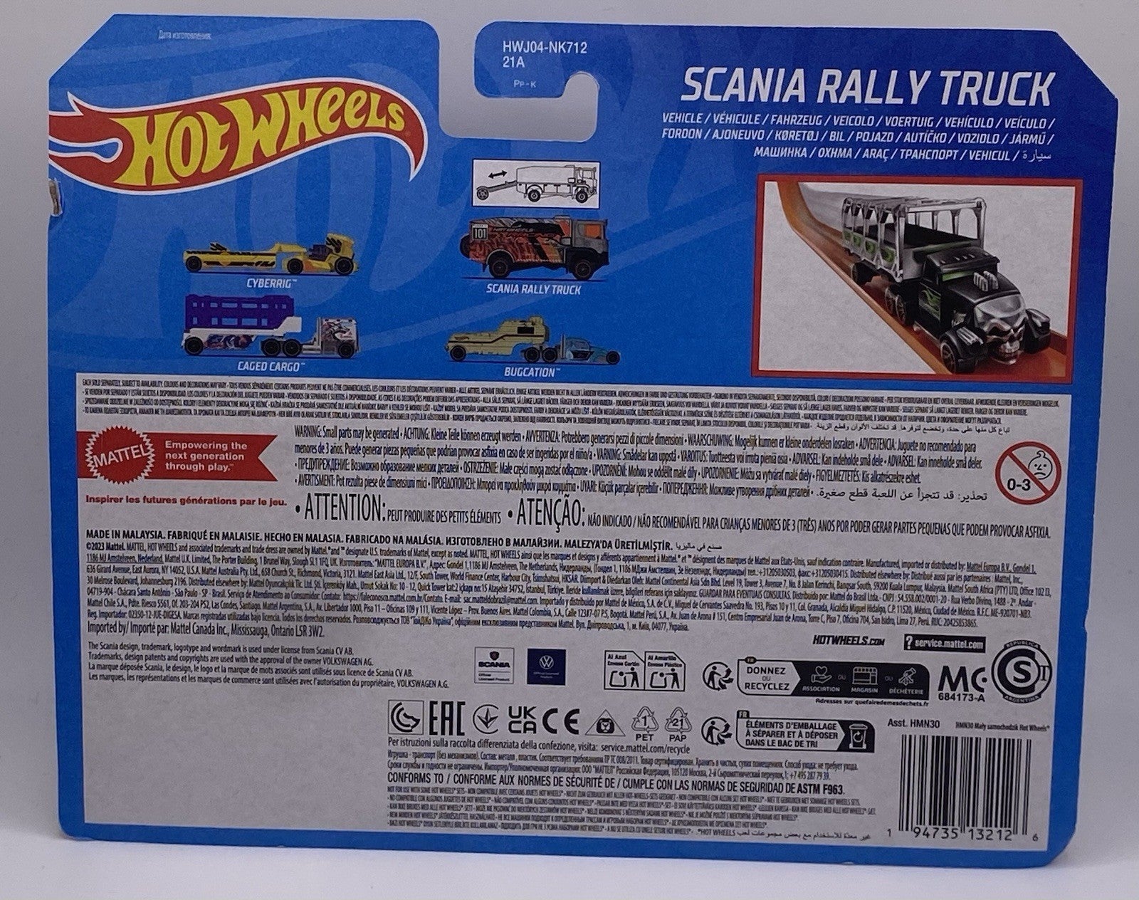 Hot Wheels Track Fleet Scania Rally Truck Silver