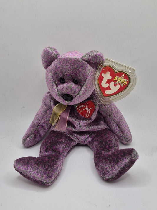TY Beanie Baby - 2000 SIGNATURE BEAR (8.5 inch) - MWMTs Stuffed Animal Toy