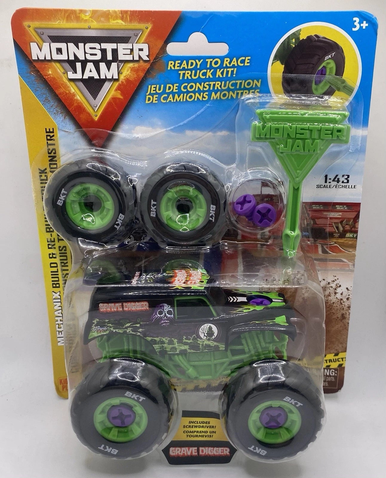 Monster Jam Grave Digger Mechanix Build & Rebuild 1:43 Scale Monster Truck NEW
