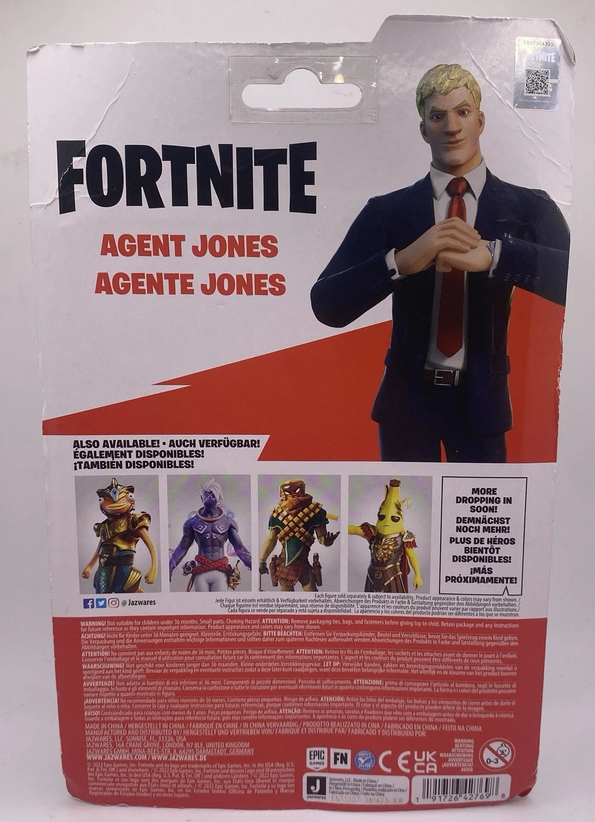 FORTNITE Solo Mode Agent Jones 4" Action Figure Jazwares Toys New And Sealed