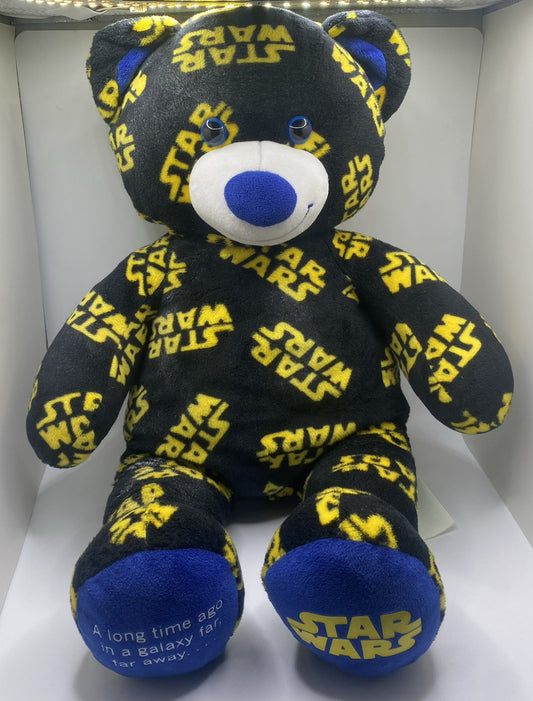 Build-A-Bear Workshop Star Wars Print 16" Teddy Bear Plush Rare Logo BAB