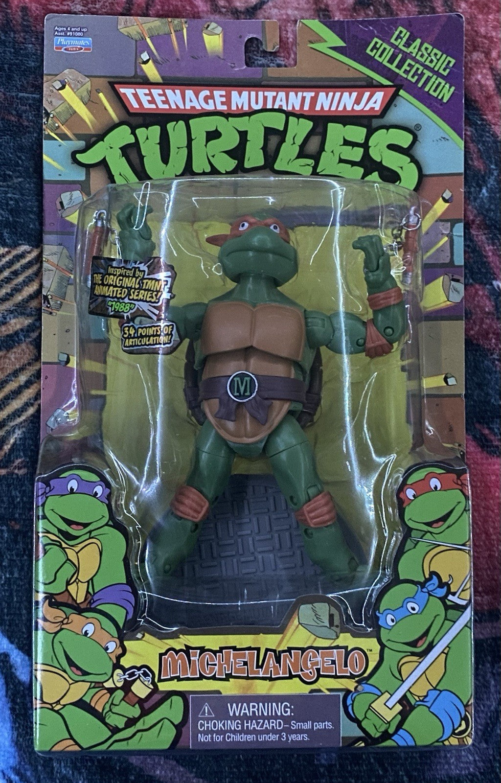 TEENAGE MUTANT NINJA TURTLES Classic Collection Michelangelo Playmates In Box