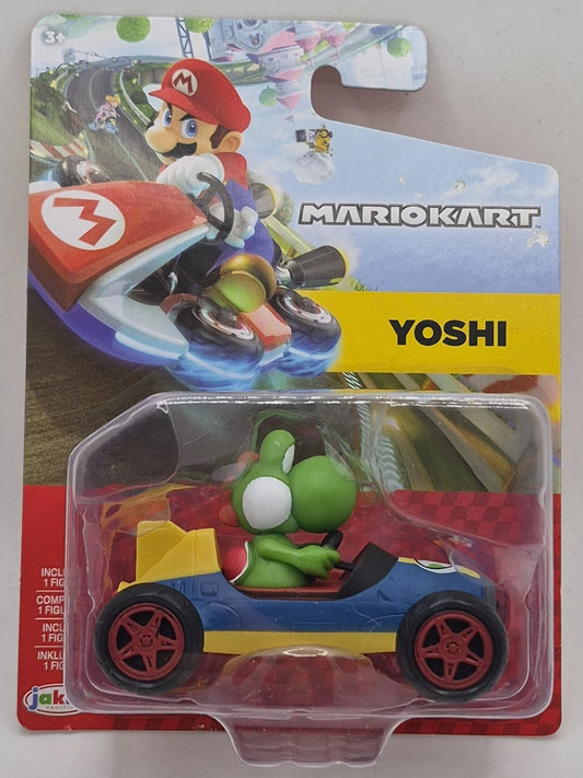 World of Nintendo Super Mario Kart 8 Yoshi Blue Car Jakks Pacific Figure NEW