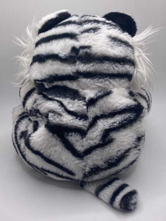 White Tiger Hand Puppet Plush Toy 10" Stuffed Animal Toddler Doll Gift for Kids