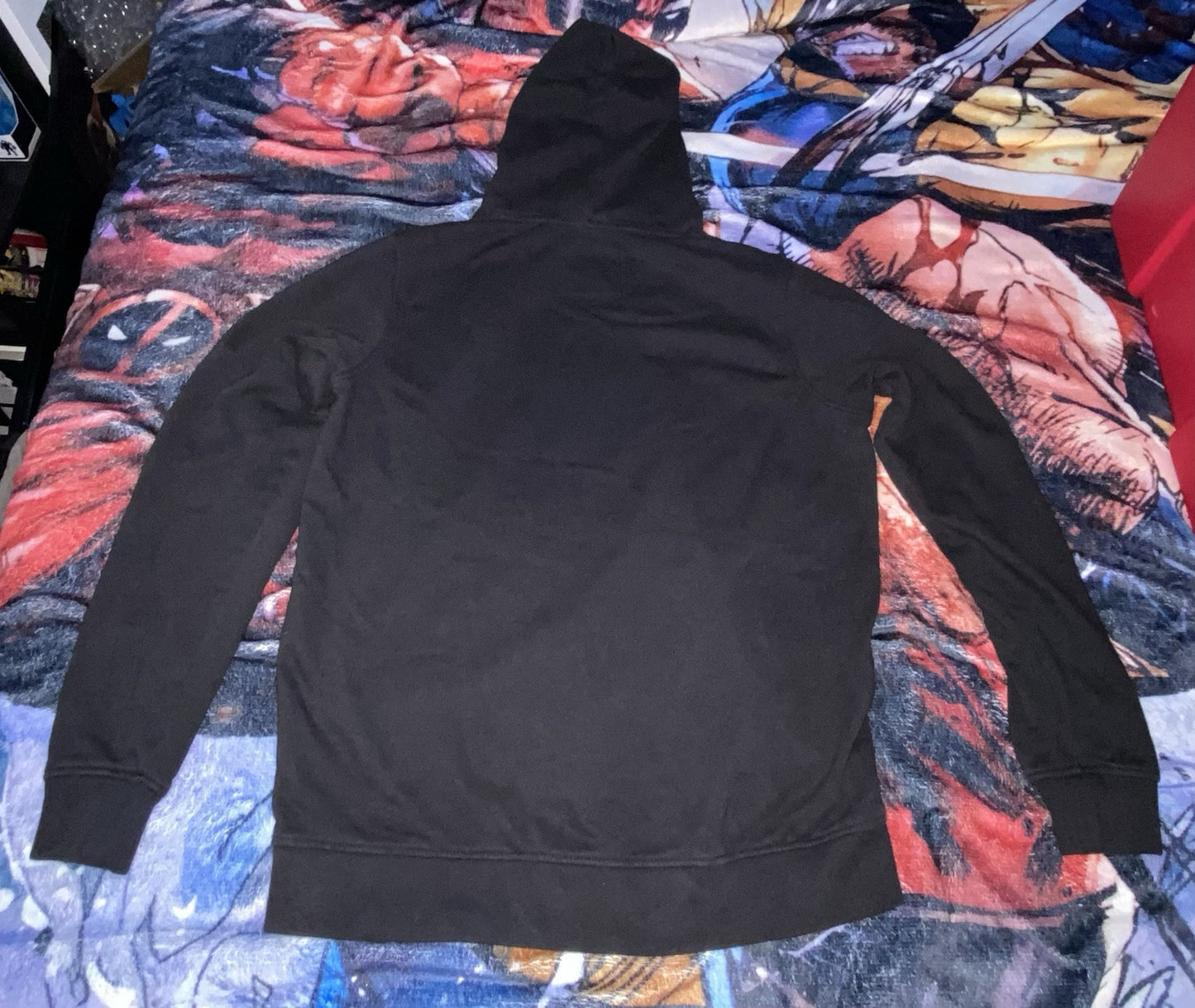 Six Flags DC Batman Harley Quinn Women Black Pink Blue White Logo Hoodie Size: M