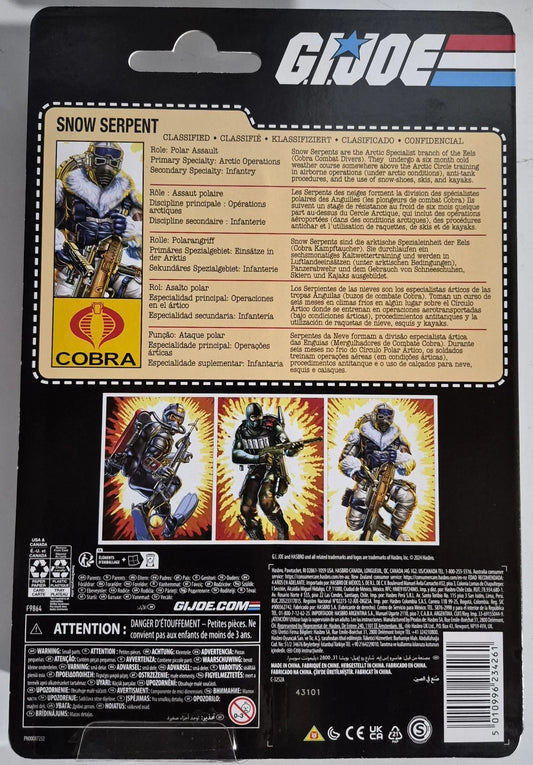 G.I. Joe Classified Series Retro Cardback Snow Serpent, Collectible 6-Inch...