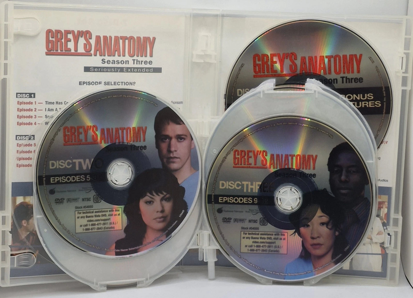 Grey's Anatomy: Season Three (Seriously Extended) (DVD, 2006)(TESTED WORKS)