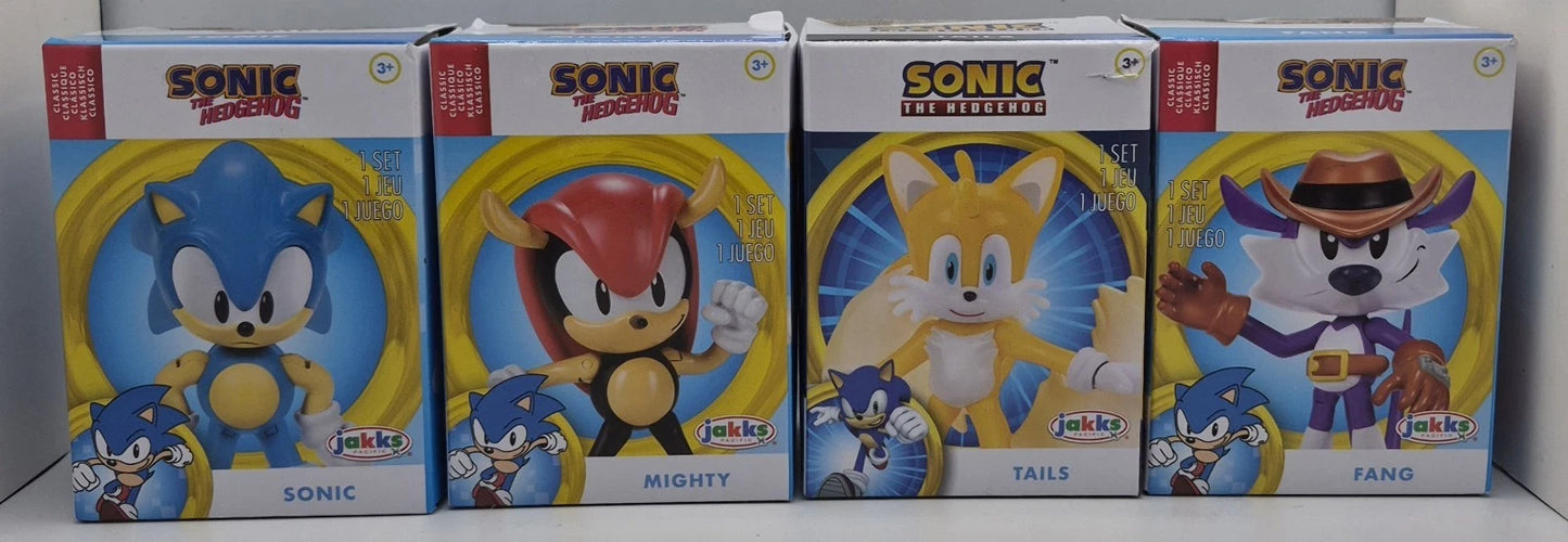SONIC Jakks Sonic The Hedgehog Action Mini2.5InchSetOf 4SONIC,MIGHTY,TAILS,FANG!