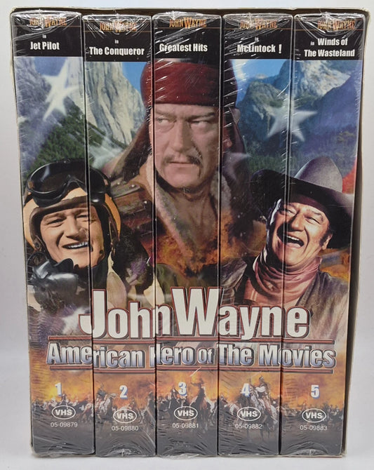 John Wayne American Hero of the Movies Collectors 5 VHS Box Set New Sealed