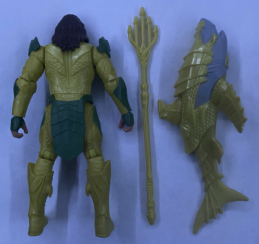 DC  JUSTIC LEAGUE AQUAMAN 6" ACTION FIGURE 2017 POWER SLINGER W/ TRIDENT (loose)