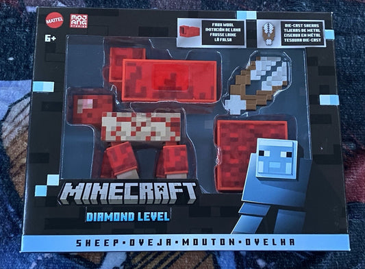 Mattel Minecraft Diamond Level Sheep Action Figure with 3 Accessories, 5.5-inch 