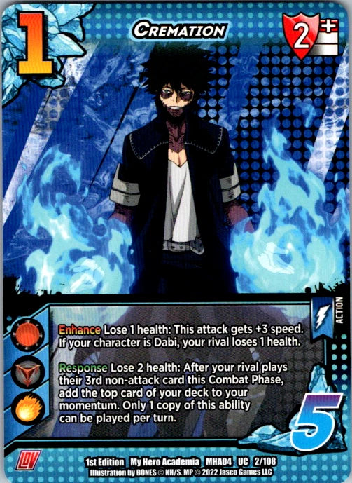 Cremation Unlimited Edition Normal Uncommon UniVersus: My Hero Academia: League
