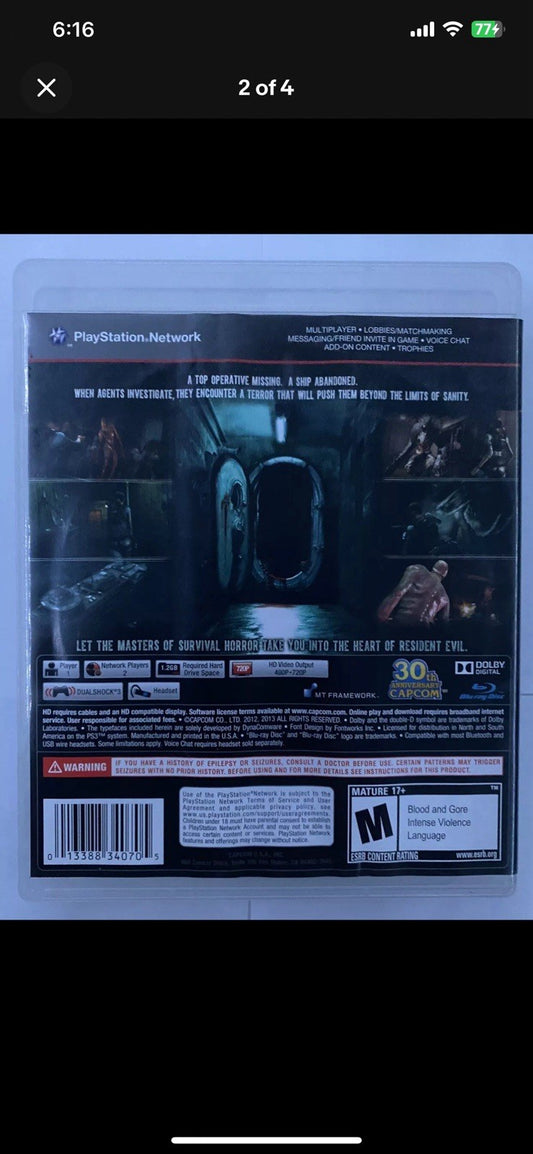 Resident Evil Revelations (Sony PlayStation 3, 2013)