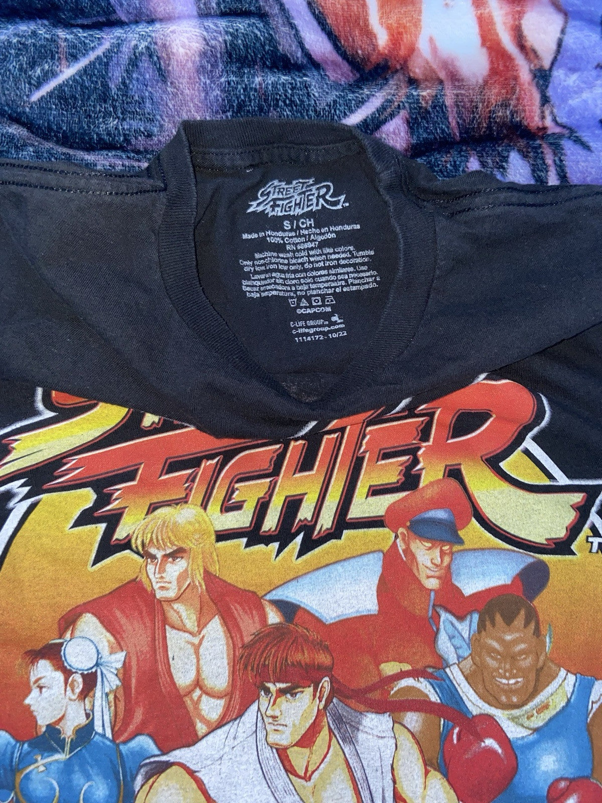 Vintage Street Fighter Mens Tank Top Shirt Small Black Graphic  Crew