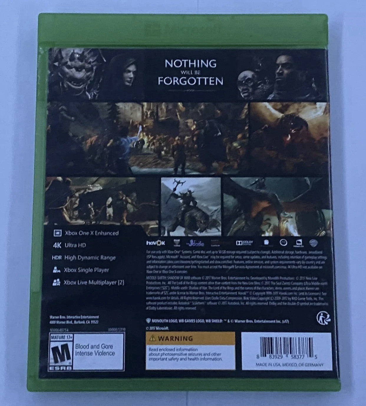 Shadow Of War Xbox One 