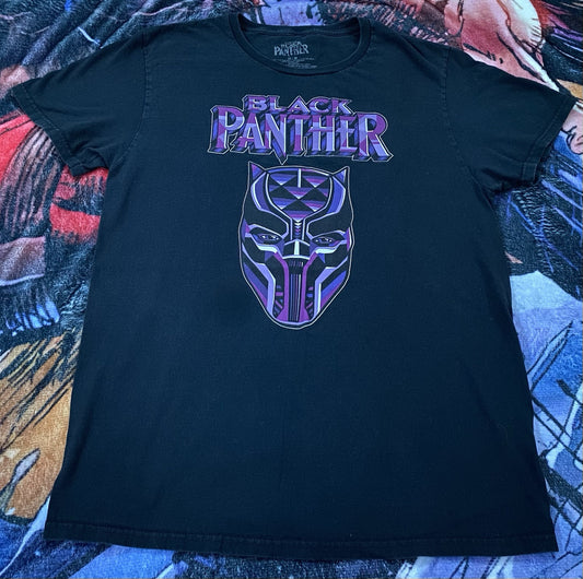 Marvel BLACK PANTHER T-SHIRT Men's (Size Medium) - Black Short Sleeve