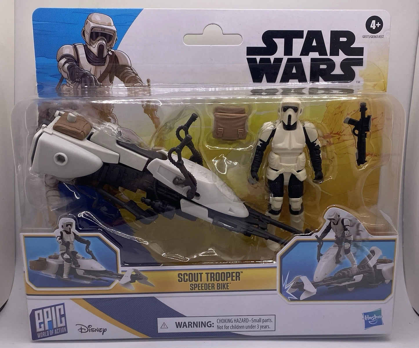 Star Wars Epic World Of Action Scout Trooper w/ Speeder Bike Hasbro 3.75” 1:18