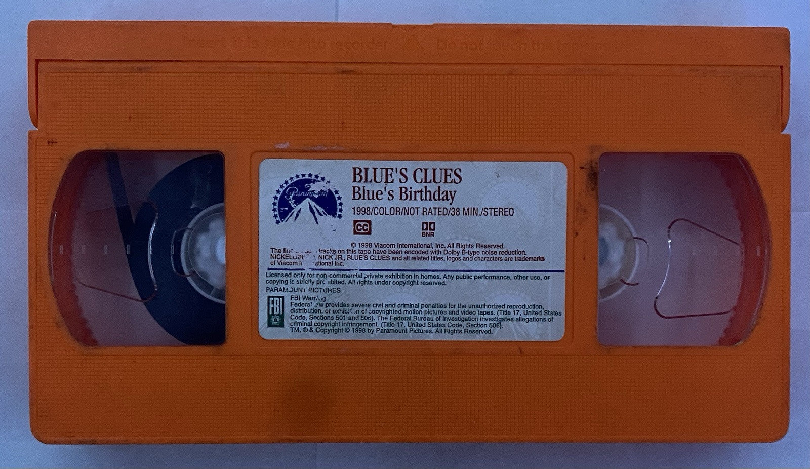Nick Jr Blues Clues Play Along Rhythm & Blue (VHS, 1998) Nickelodeon Orange Tape