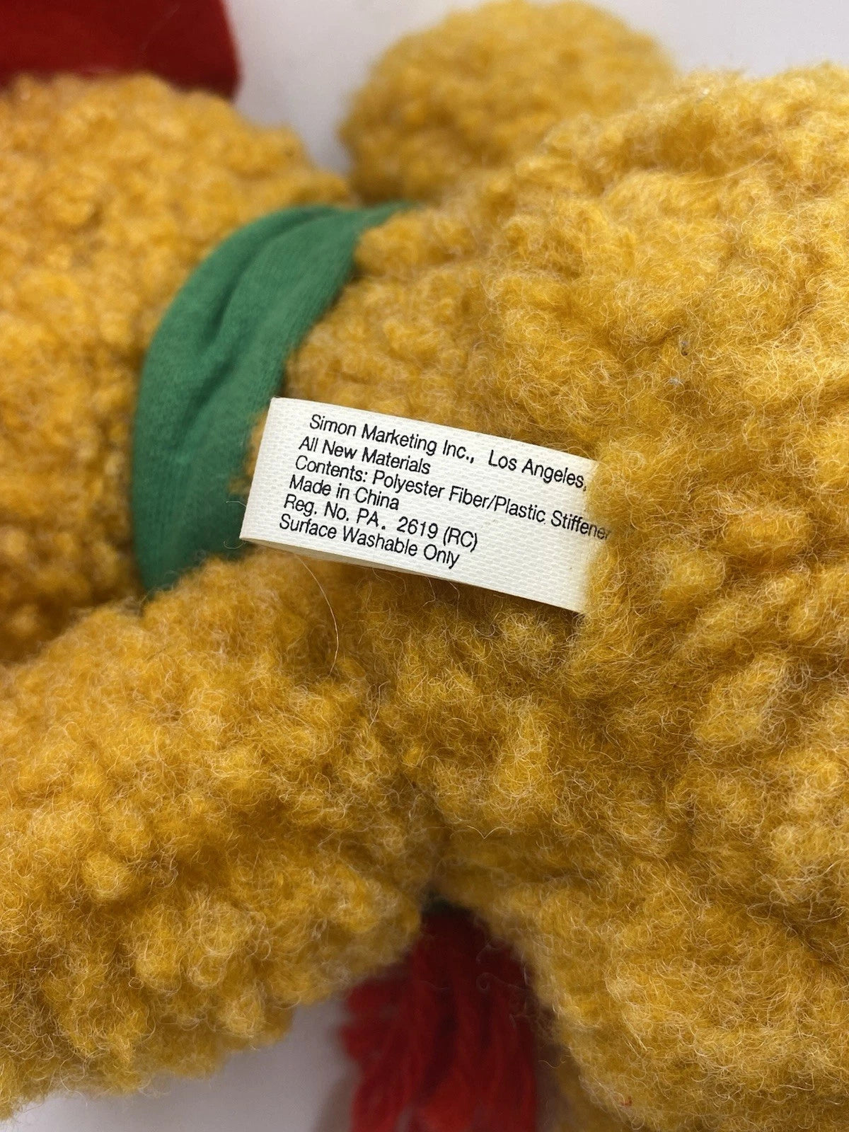 Vintage 1987 McDonald's Baby Fozzie Bear Muppets Christmas Plush Toy Jim Henson