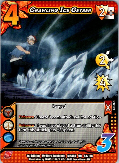 Crawling Ice Geyser Unlimited Edition Normal Uncommon UniVersus: My Hero Academy