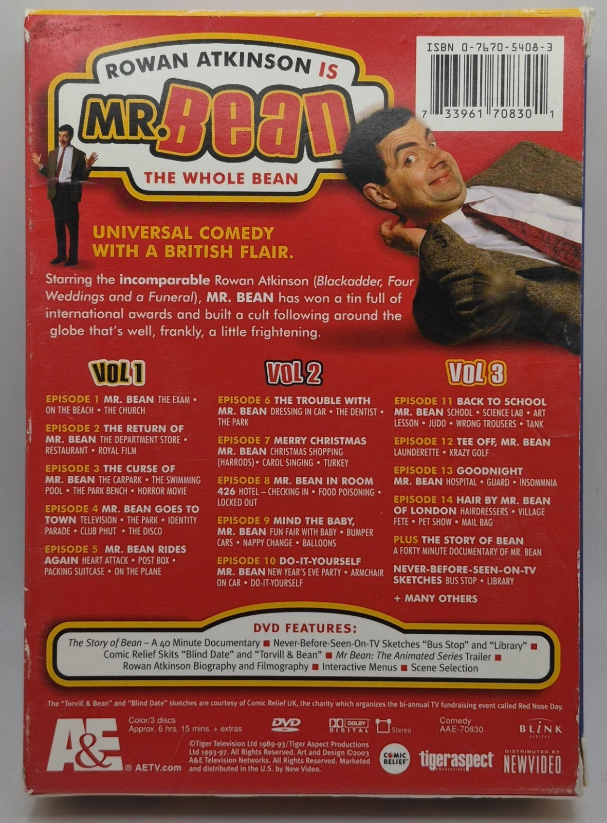 Mr. Bean: The Whole Bean (DVD, 2003, 3-Disc Set) (Tested Works)