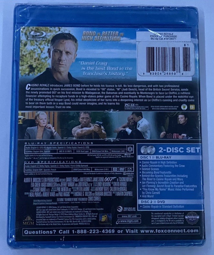 Casino Royale Blu-ray + DVD 2-Disc Set 007 James Bond NEW Sealed
