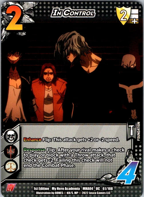 In Control Unlimited Edition Normal Uncommon UniVersus: My Hero Academia: League