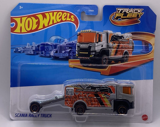 Hot Wheels Track Fleet Scania Rally Truck Silver