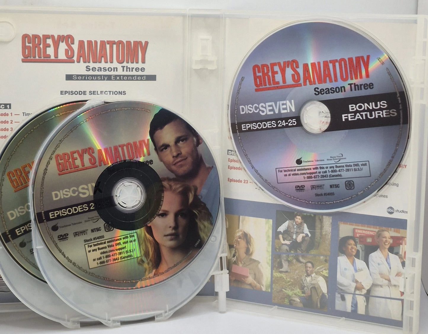 Grey's Anatomy: Season Three (Seriously Extended) (DVD, 2006)(TESTED WORKS)