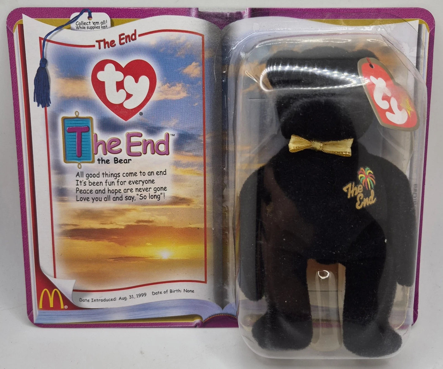 TY The End The Bear 1999 McDonalds Beanie Babies NEW Sealed